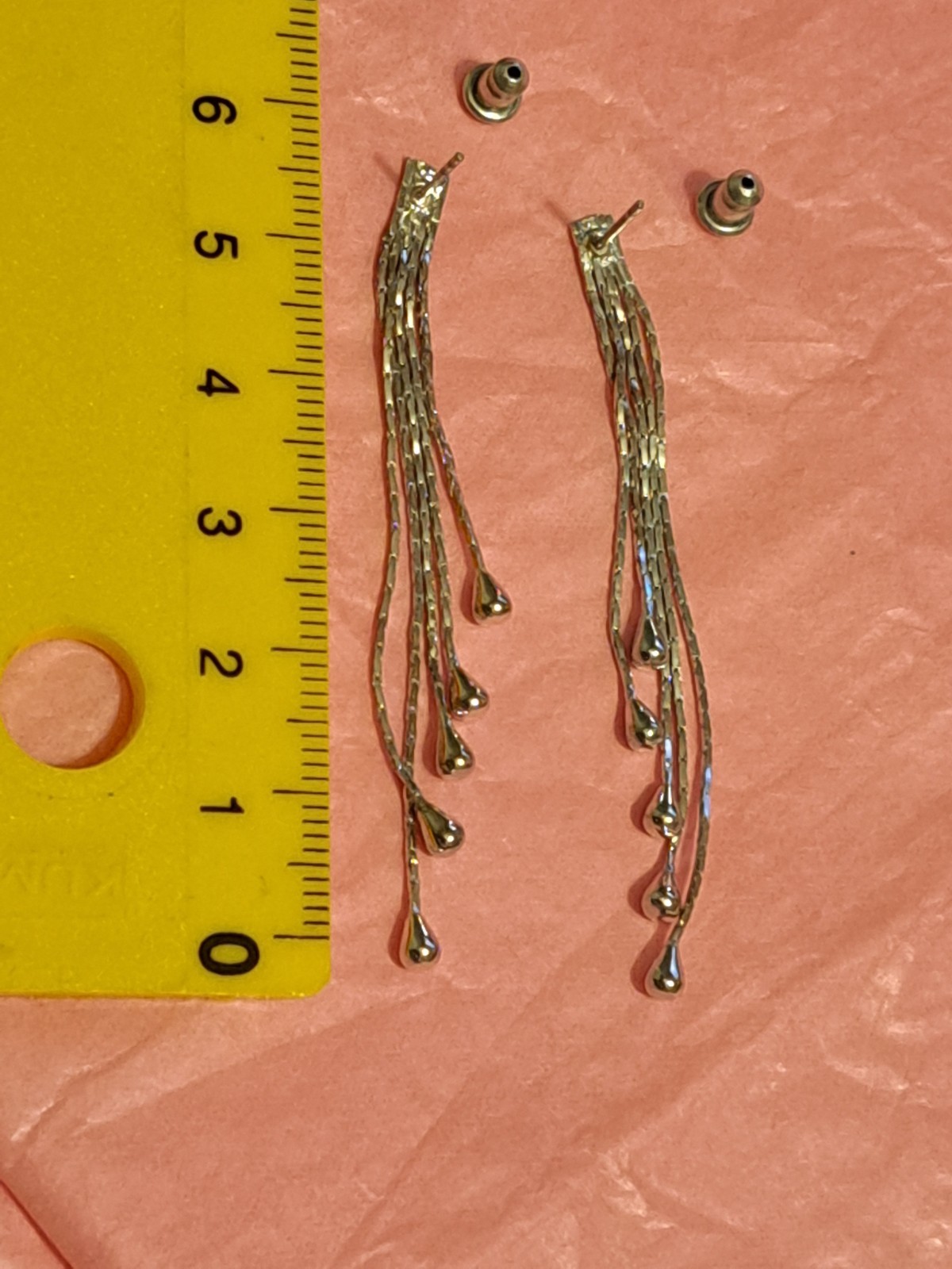 Silvertone Tassle Drop Studs / Glam/ Sparkly / Multi Length