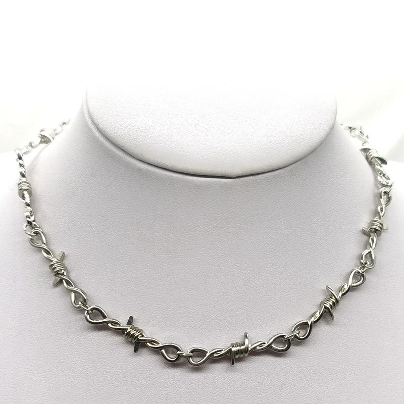 Fashion Iron Unisex Choker Necklace Women Hip-Hop Gothic Punk Barbed Wire Little