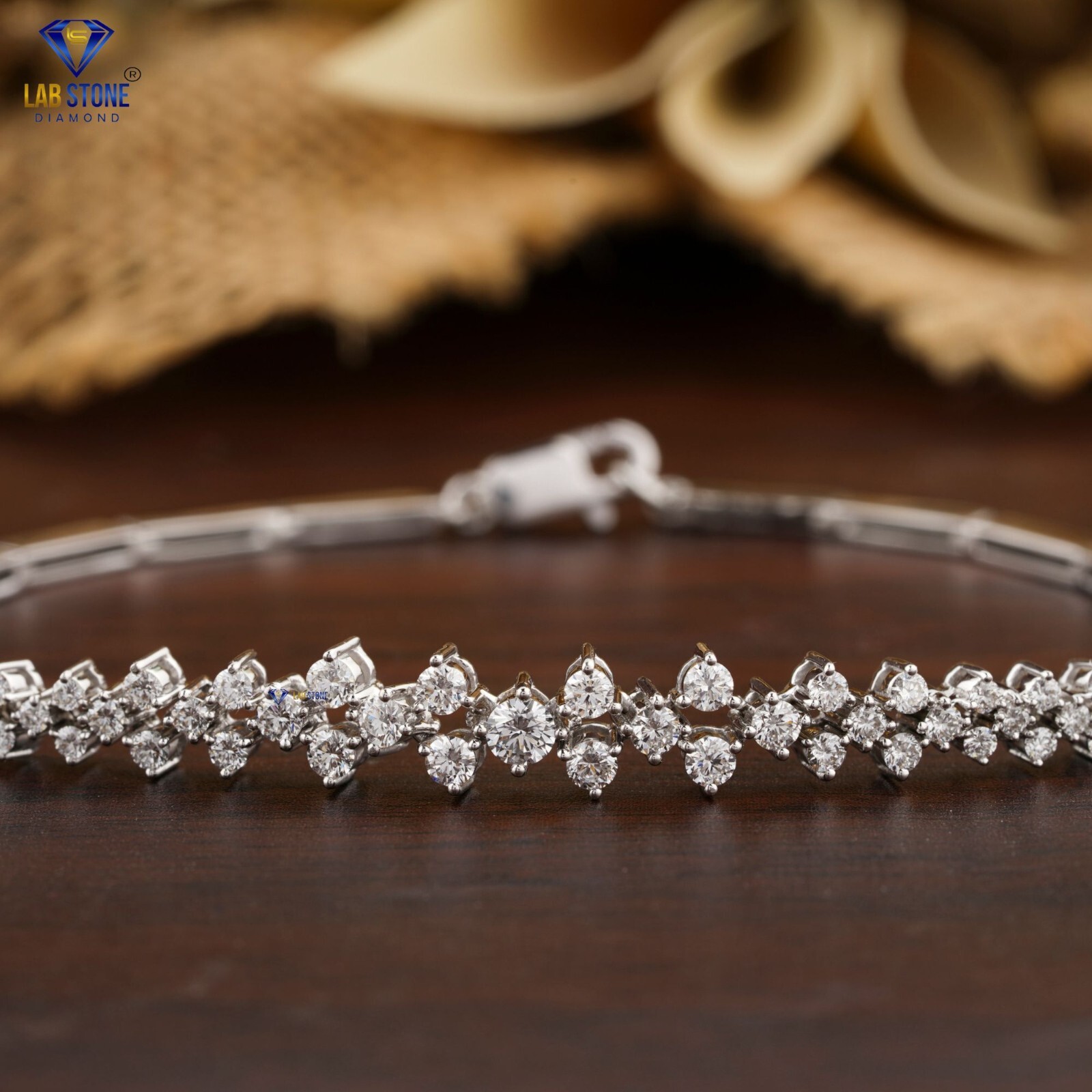 1.342 TDW Round Cut Diamond Slider White Gold Bracelet EF Color VS Clarity