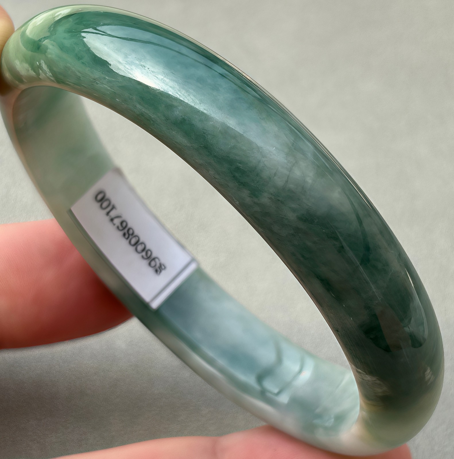 59mm Natural Green Jadeite Jade Bracelets Burma Emerald Jade Bracelet Bangle