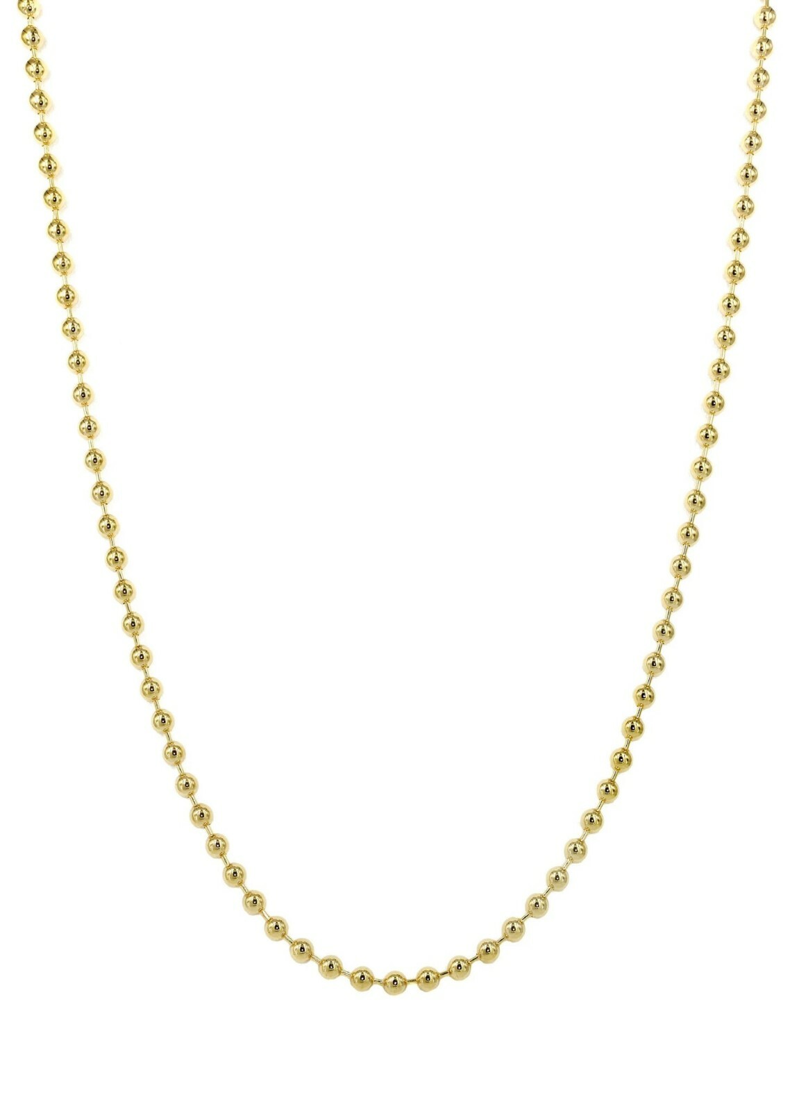 Unisex Men Women Moon Cut Bead Chain 18k Real Gold Plated Gold