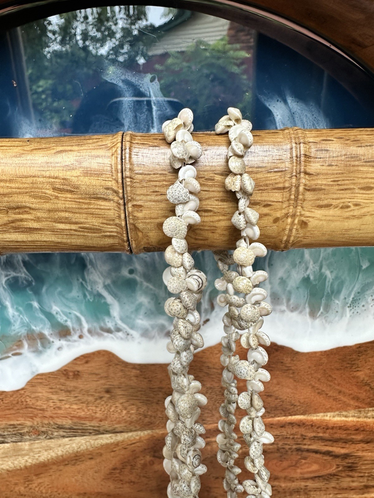 Multi-Strand White Natural Shell Beaded Necklace Beach Theme