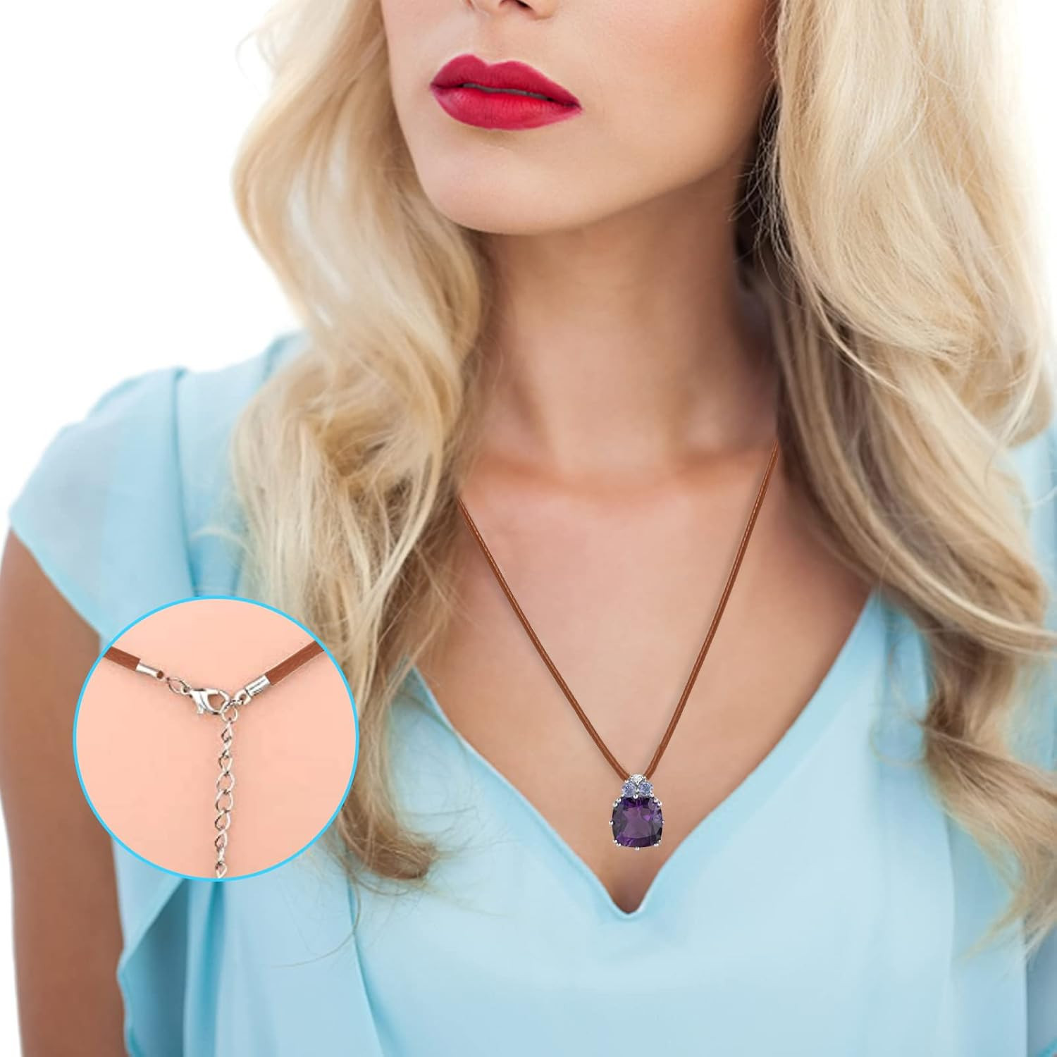 100 Pcs Leather Necklace Cord with Clasps, Rope Necklace String, 5 Colors Neckla