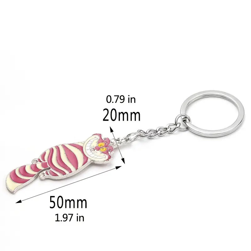 Zinc Alloy Enamel Cheshire Cat Key Ring – New
