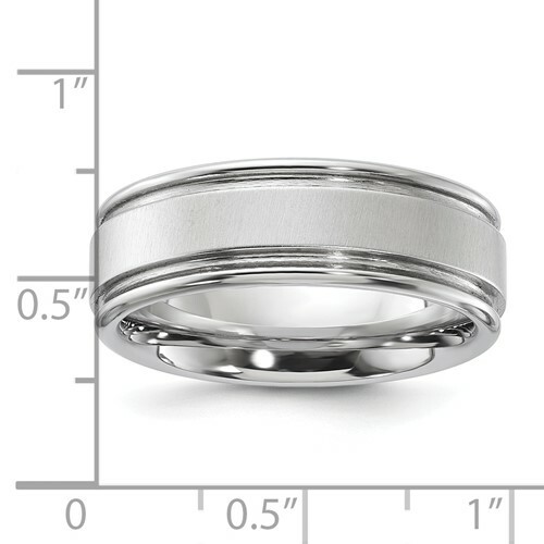 *BRAND NEW* Chisel Vitalium White Flat Polished 6mm Wedding Band VB110-10