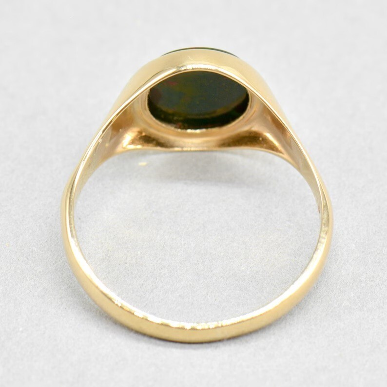 Gold Bloodstone Signet Ring Silver Men’s Ring Men’s Accessories Silver Jewelry