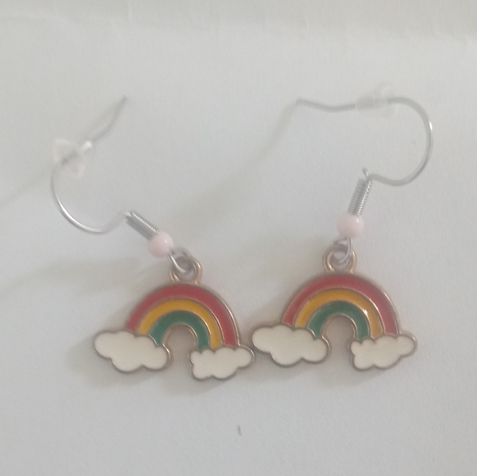 Multicolor Plastic Novelty Heart Dangle/Drop Hook Earrings Lot of 3, No Stone