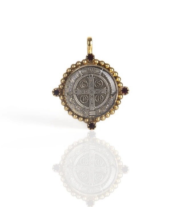 Virgins Saints & Angels VSA Bespoke San Benito Gold Medallion Garnet NWT