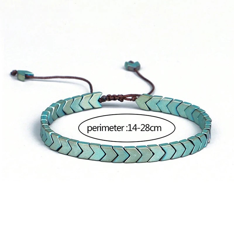 Hematite Bracelet 6.5″ – 8.5″ Natural Black Adjustable Healing Men Women Reiki