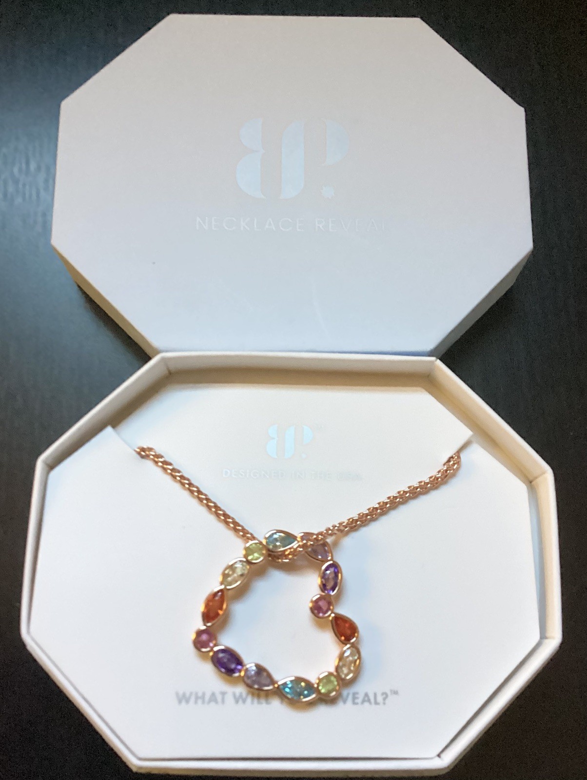 Bomb Party OG Necklace “Say She’s Mine” NK37736 Multicolor Heart RG Plating