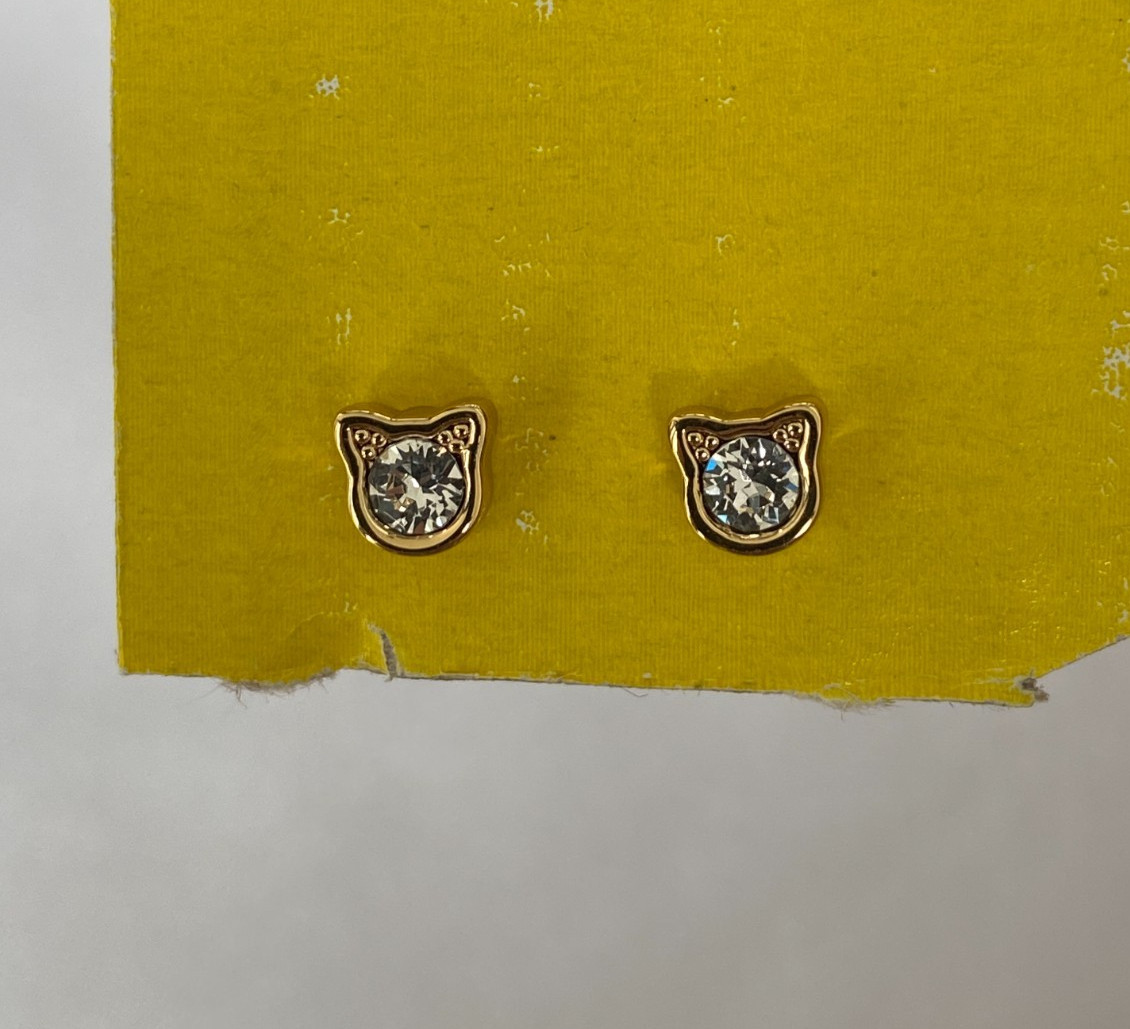 Karl Lagerfeld Mini Choupette Stud Earrings with Crystal from Swarovski
