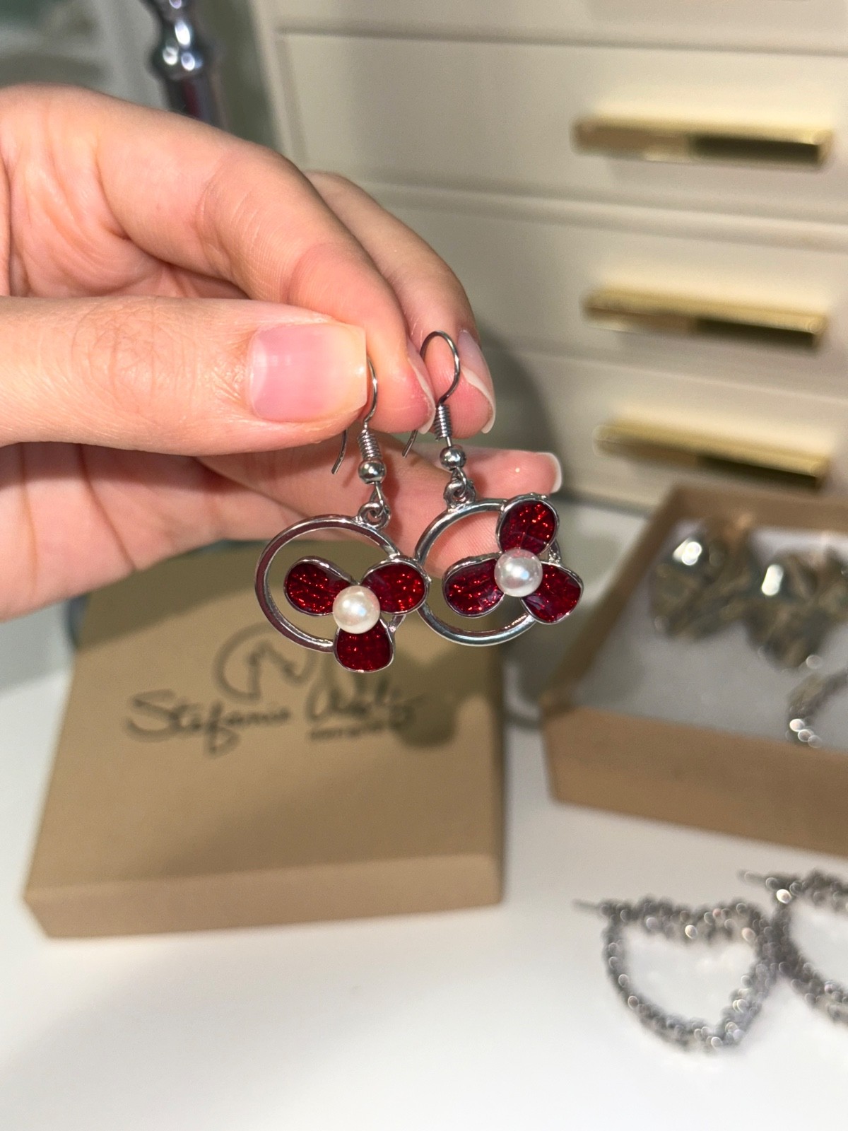 Women Earrings Hoops Mix Jewelry x4 Sets NEW no defects / comes with box