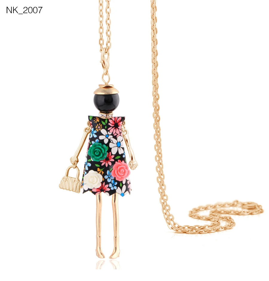 Statement Pendant Necklace Long Chain Lady Charm Jewelry Women Trend Style 1 Pc