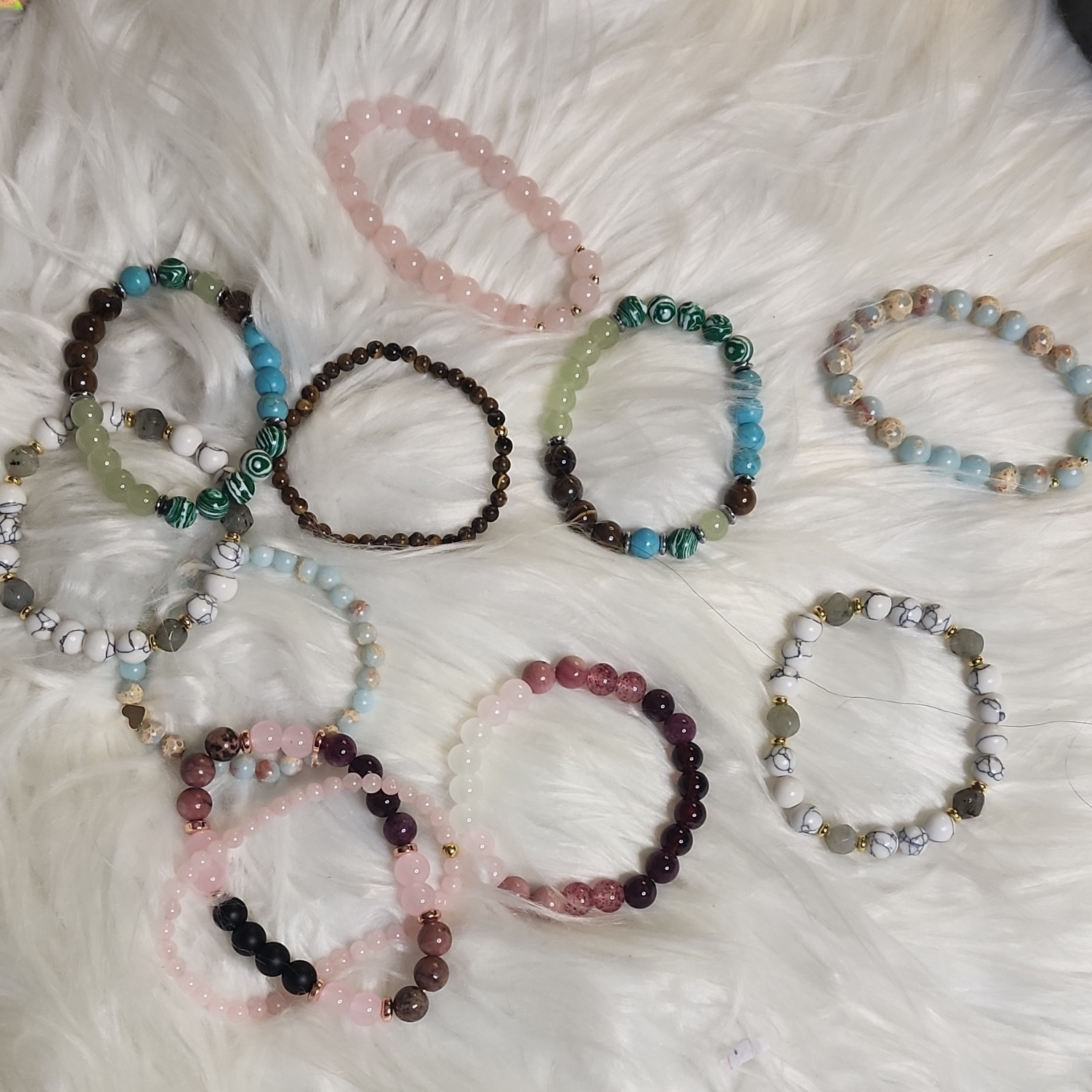 11 pc lotMulticolor Beaded Stretch Stackable Bracelets Lot
