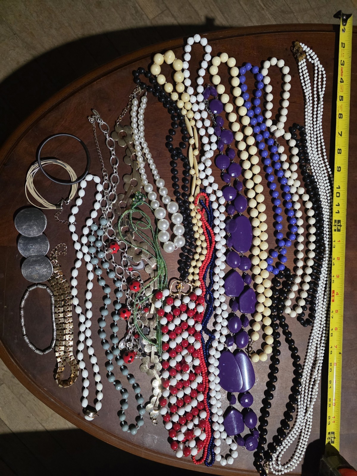 Costume Jewelry 20 Neclaces 4 Bracelets Beads Plastic And Metal