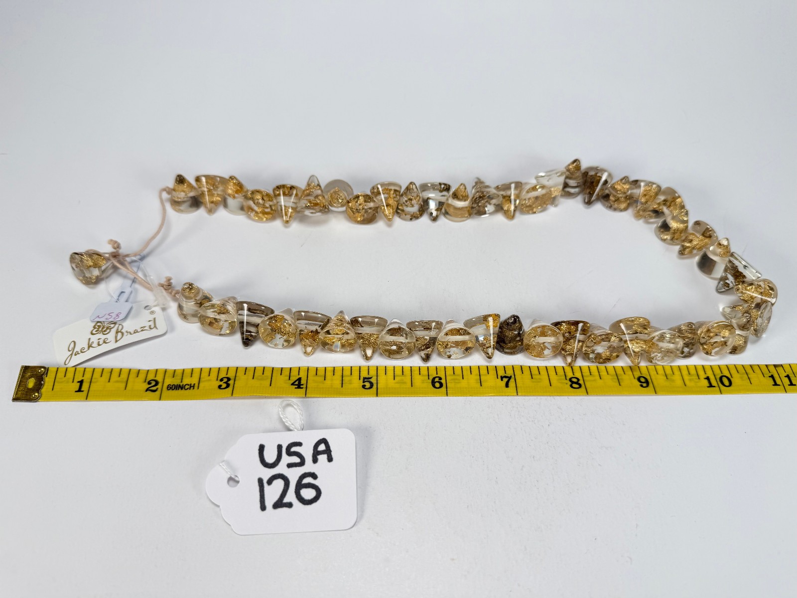 Jackie Brazil “Corina” Small Cones Gold Flakes 55cm Necklace ( N0058 )