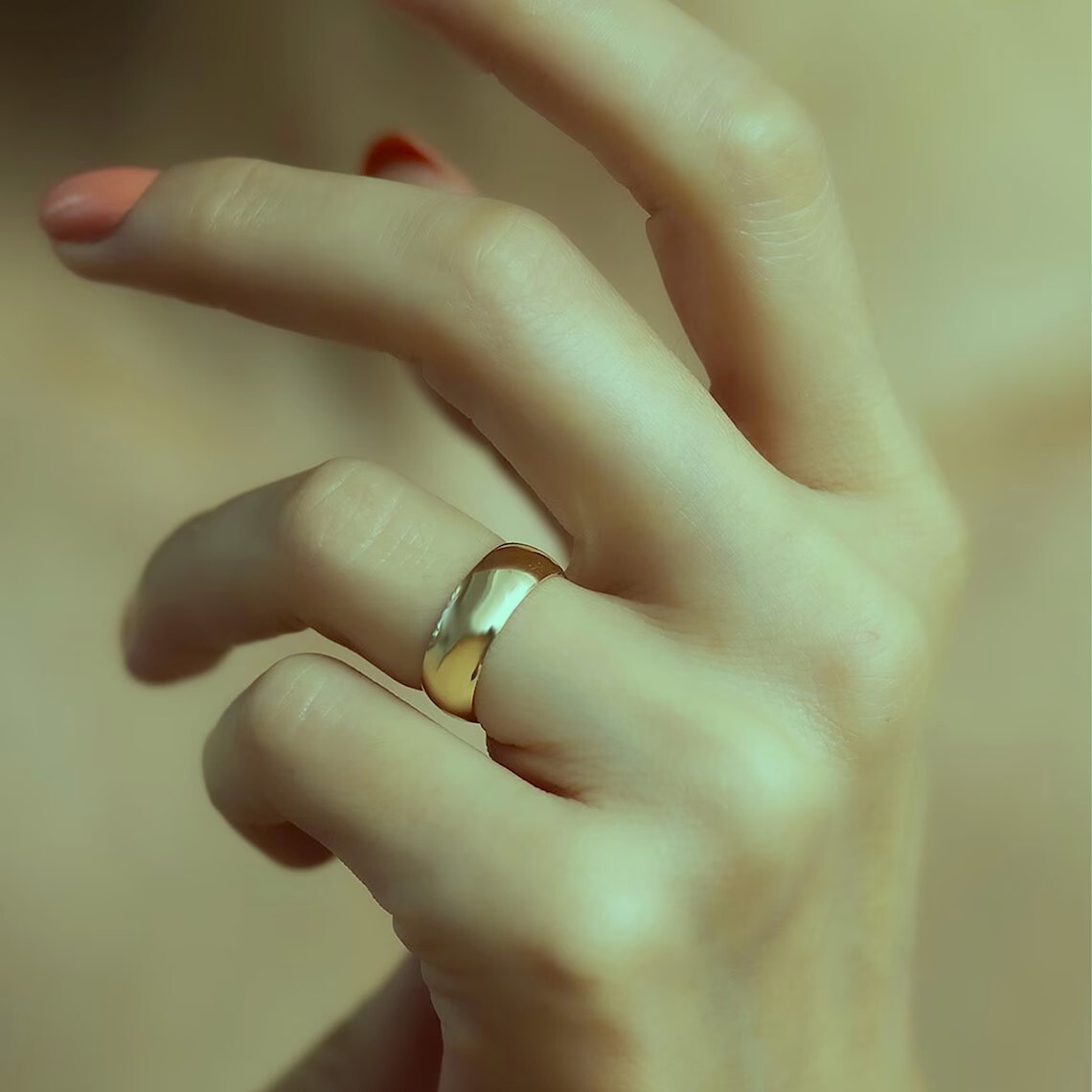 1mm 2mm 3mm 4mm 5mm 6mm Gold Brass Bands, Minimalist Wedding Rings, Gift For Her
