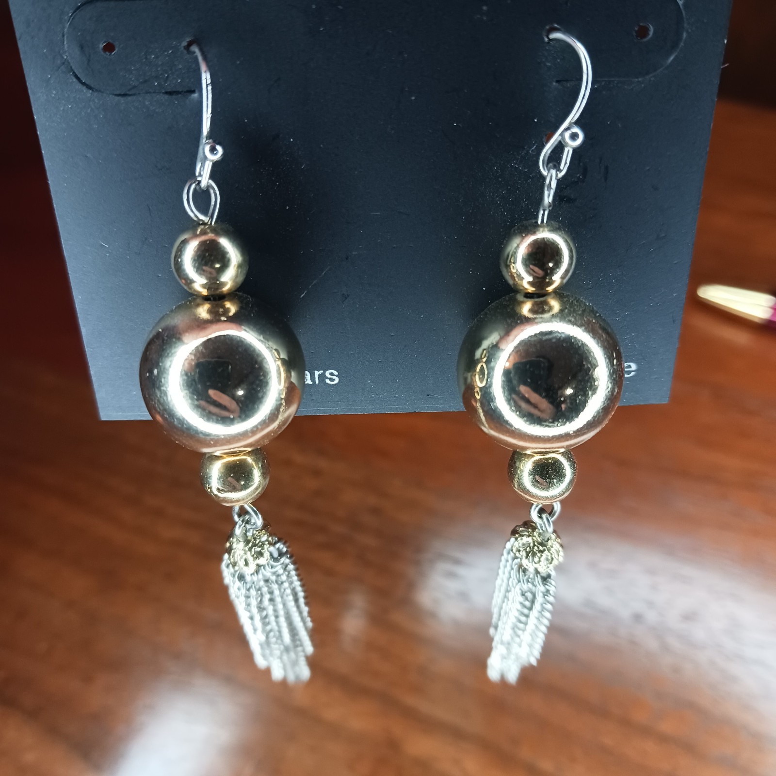 Sterling Silver Earrings Dangle Tassel Bead & Hook Sensitive Ears Nickle Free