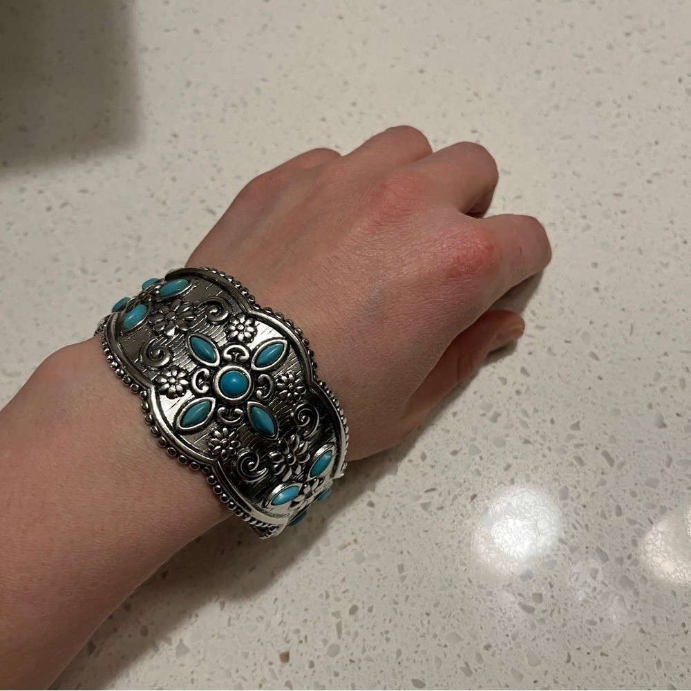Bohemian Style fake Turquoise Iron cuff Bracelet