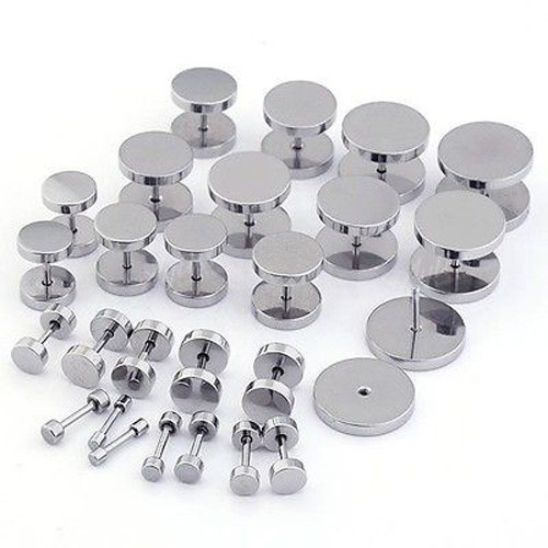 1Pair Stainless Steel Round Barbell Screw Back Men’s Earring Ear Studs 3-16mm US