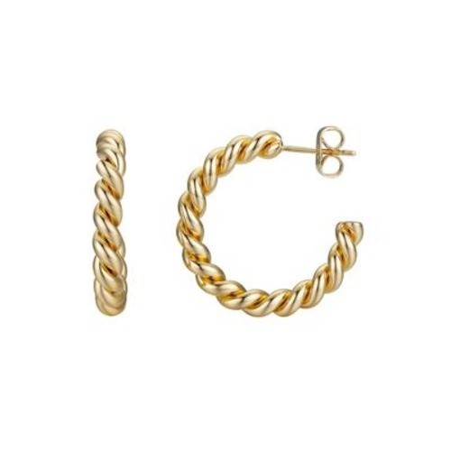 Gold Flash-Plated Twist Hoop Earrings – Gold