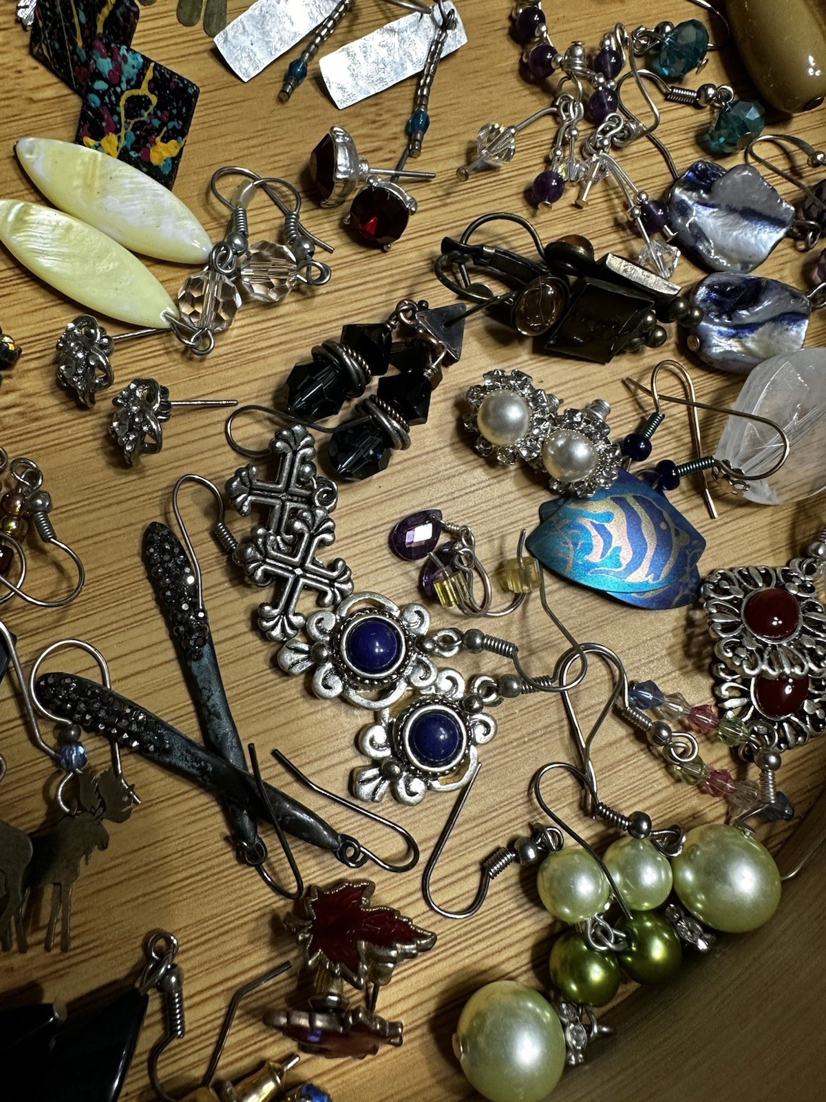 Lot Of 50+ Pairs Of Fashion Earrings Good Condition Wear or Sell!