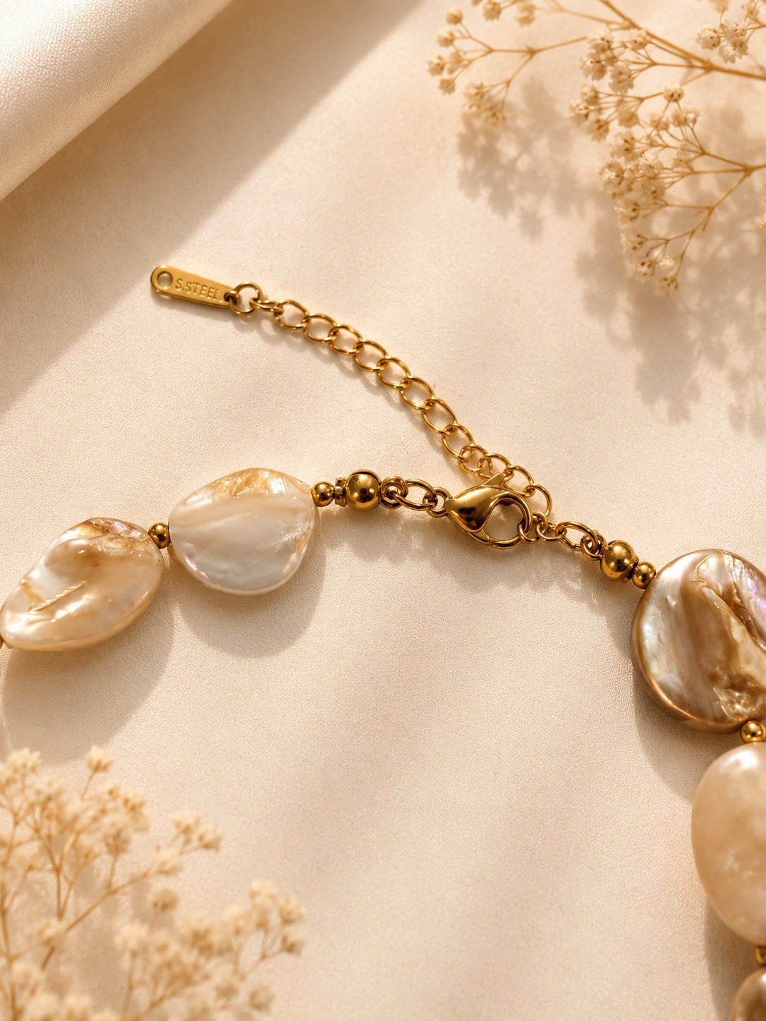 Stainless Steel Natural Stone Coastal Necklace