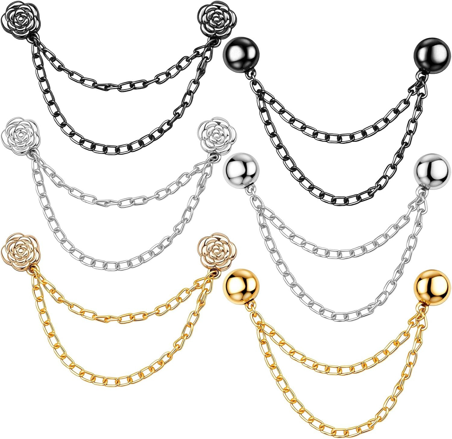 12 Pack Magnetic Clothing Clips Pinless Hijab Shirt Clip Chain No Damage Buttons