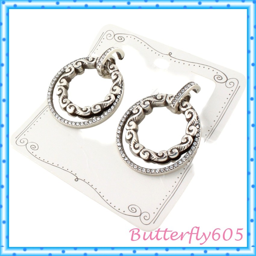 Brighton Fontaine Silver Crystal Post Earrings NWT $78
