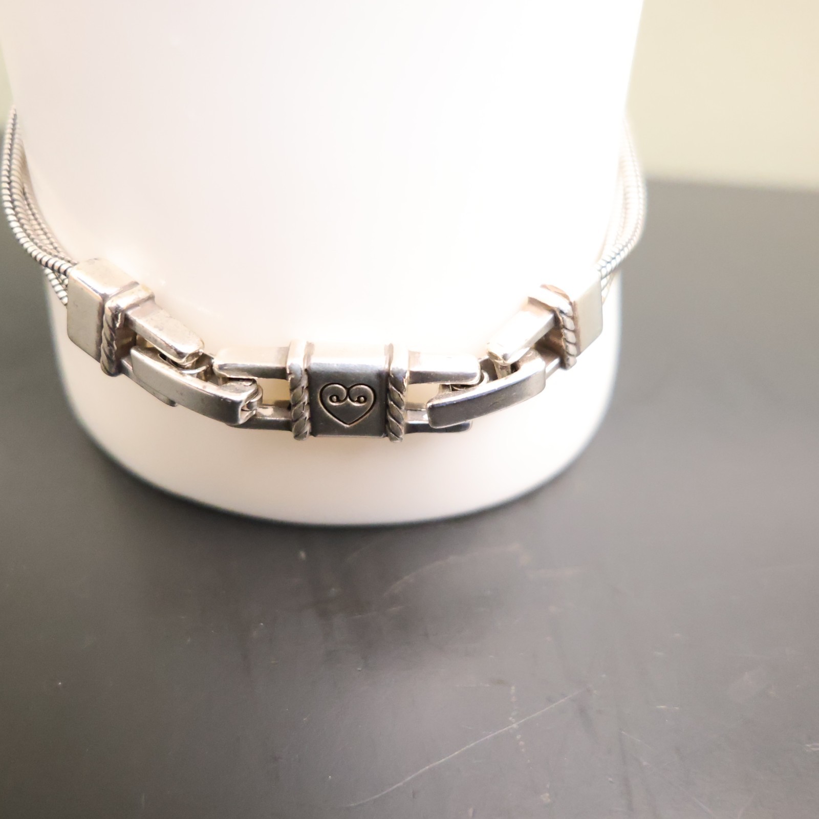 Brighton bracelet rainbow bar crystals silver plated signed adjustable