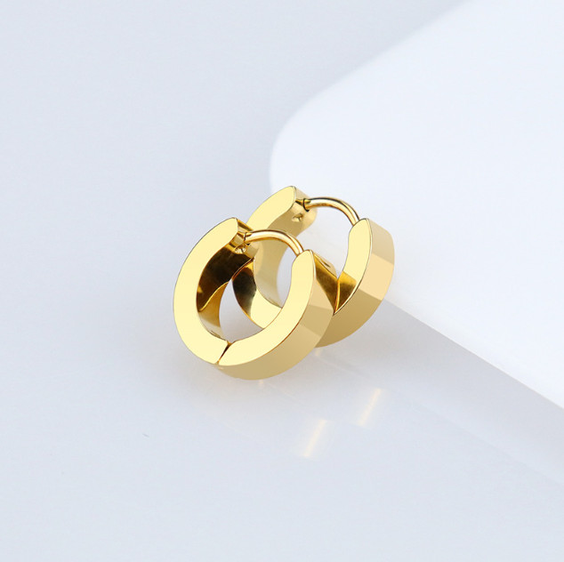2pcs Stainless Steel Stud Earrings for Men Women Small Huggie Hoop Earrings Set