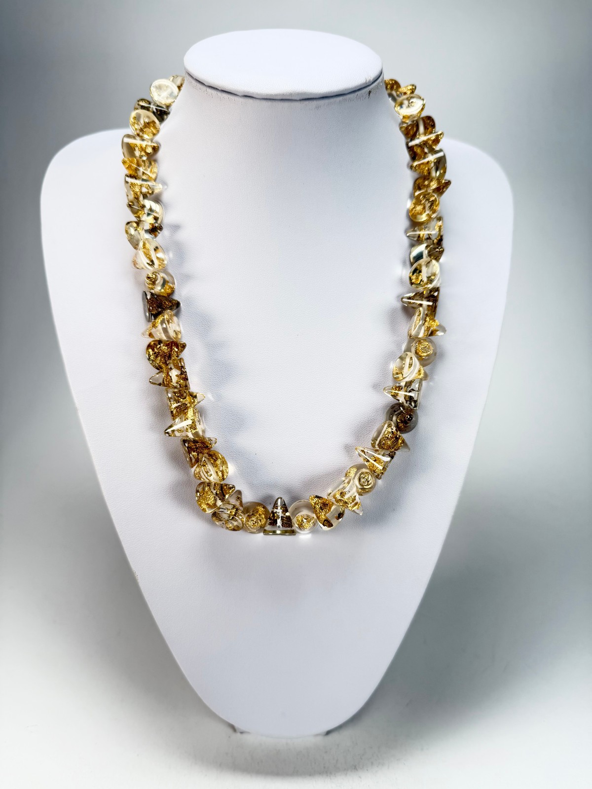 Jackie Brazil “Corina” Small Cones Gold Flakes 55cm Necklace ( N0058 )