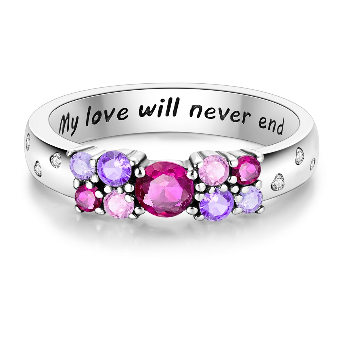 LAZA 925 Sterling Silver Endless love Finger Ring Pink AAA CZ for Women Jewelry