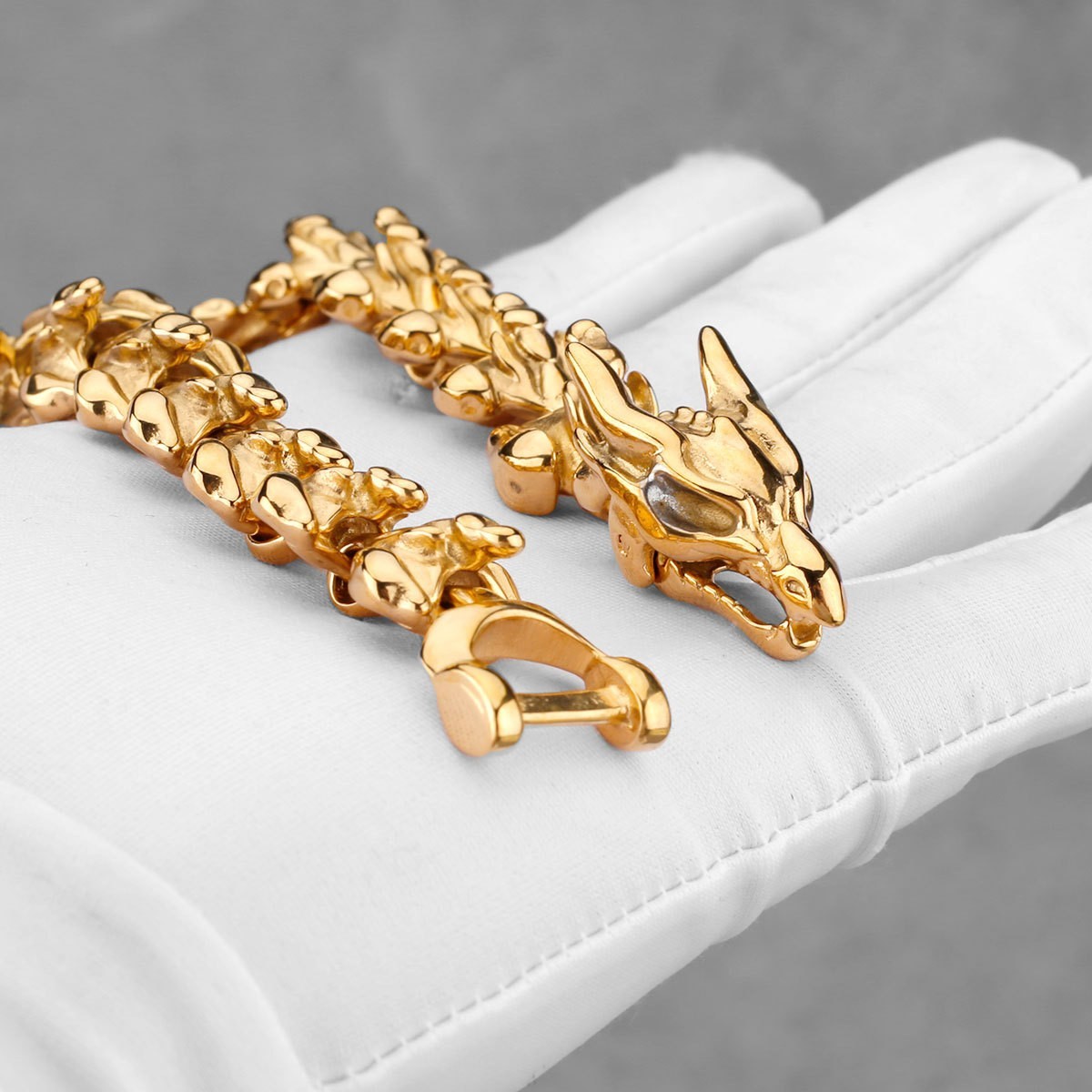 Viking Punk Dragon Bone Titanium Steel Bracelet – Retro Trendy Hip Hop