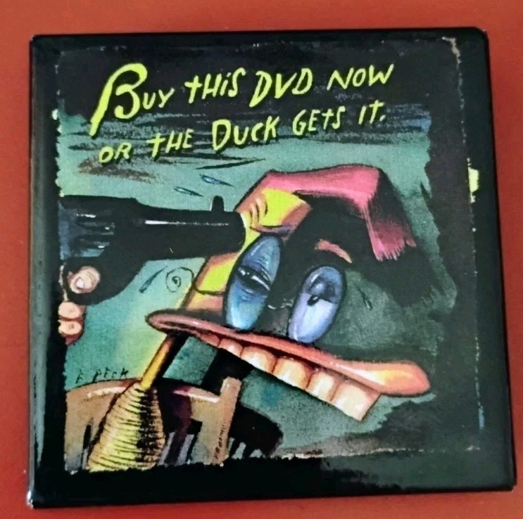 RARE! Duckman Lapel Pin WITH GUN 2″ BUY THIS DVD NOW OR THE DUCK GETS IT.