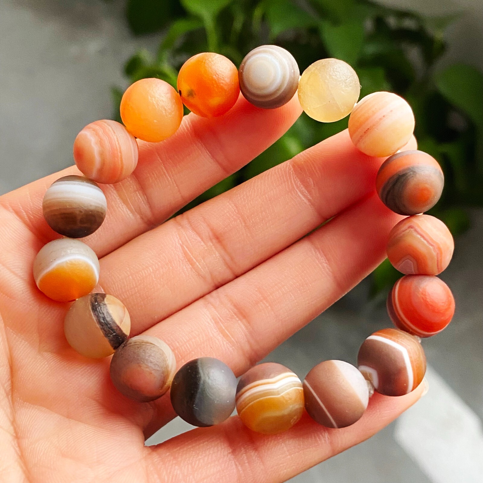 11.8-12mm Natural Red Gobi Agate Eyes Agate/stone Madagascar Beads Bracelet 1565