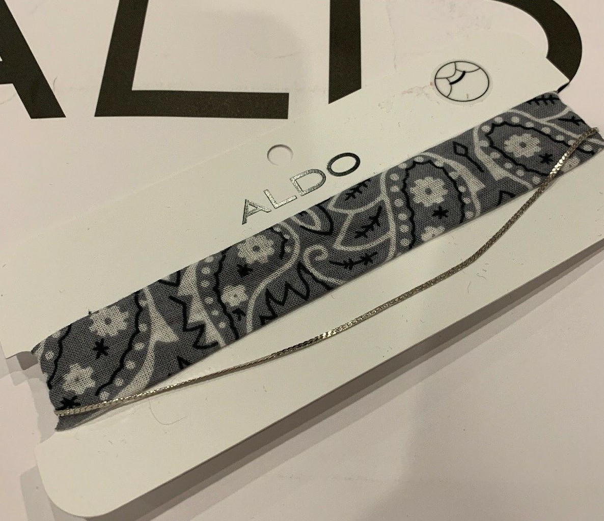 Aldo Black White Gray Silver Ribbon Double Choker Necklace Howcroft Jewelry New