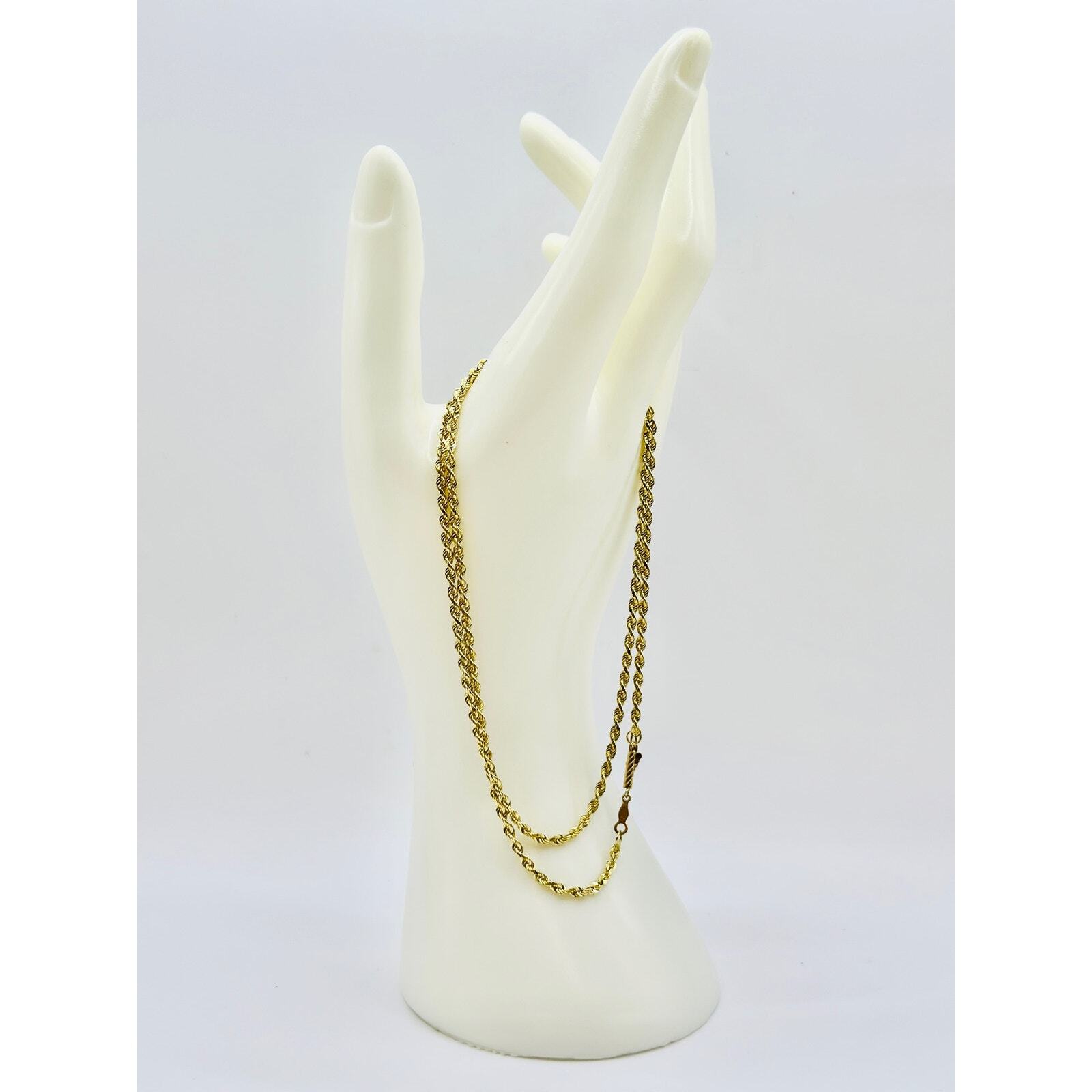 14K Yellow Gold Braided Chain Necklace – 22in, 9.1g
