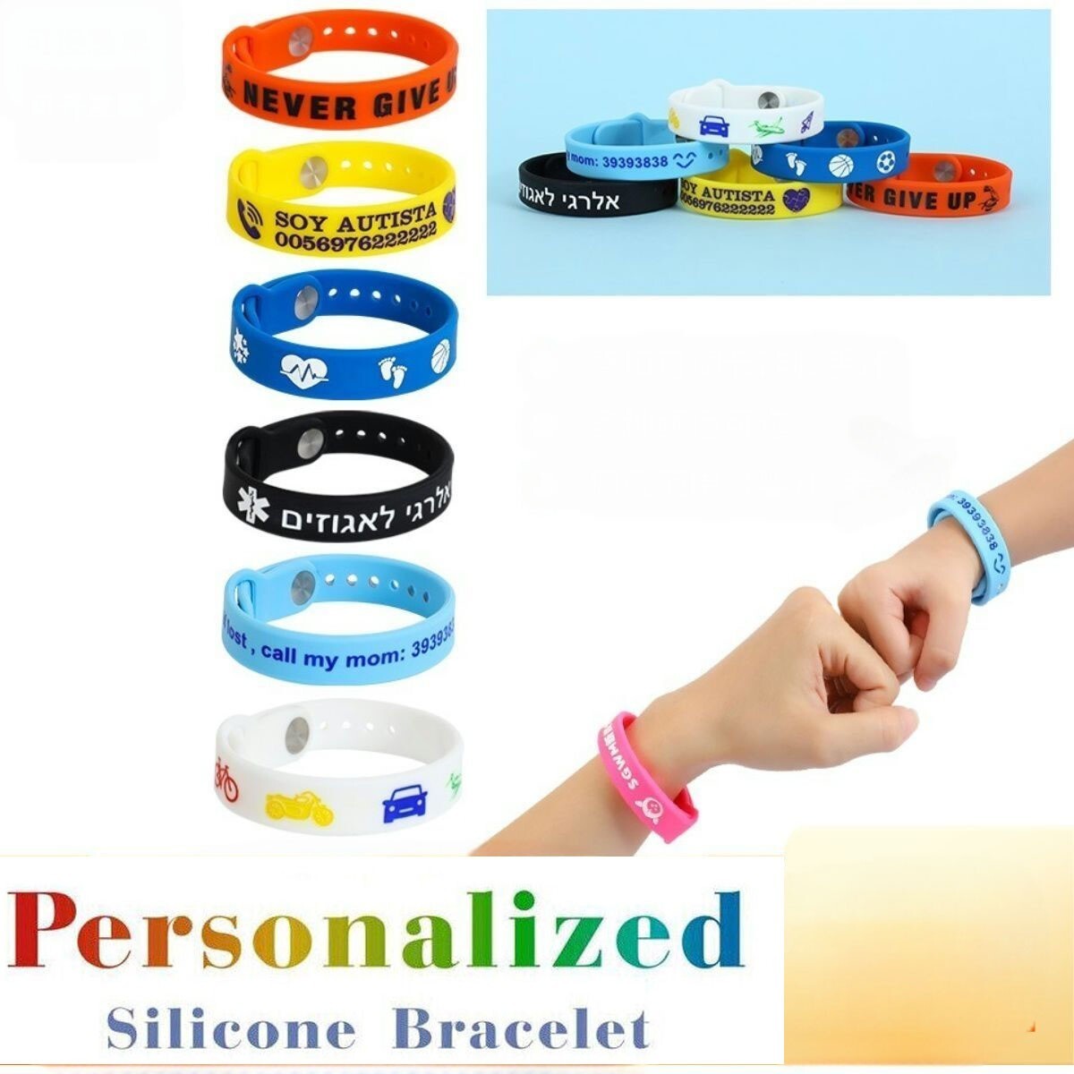 Custom Adjustable Engraved Silicone Wristbands – Personalized Rubber Bracelets