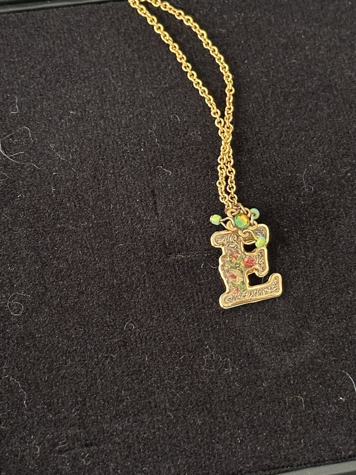 Michal Negrin Initial “E” Necklace with Original Bo