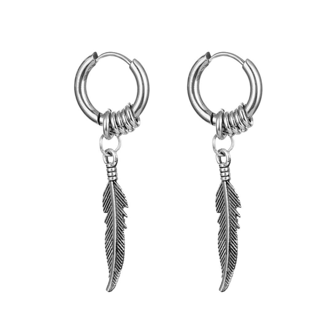 Silver Leaf Earrings Rave Festival Party Techno EDM Jewellery