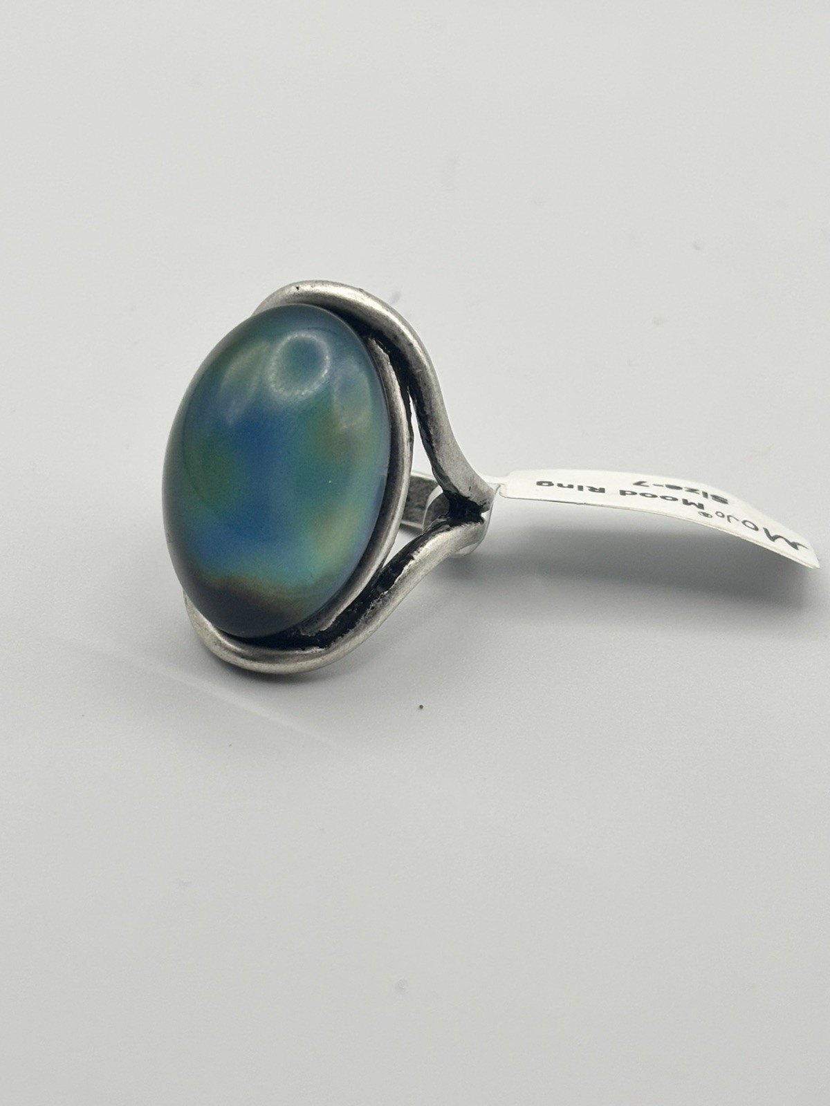 MOJO JEWELRY Antique Sterling Silver Plating Oval Stone Mood Ring Size 8