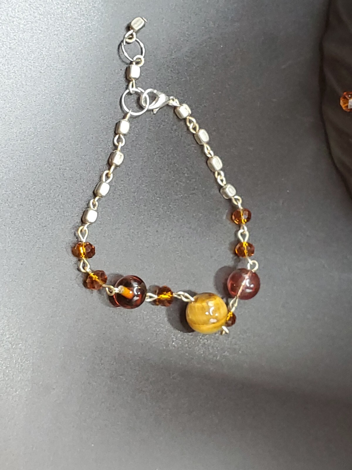 3 piece handmade set, cascade necklace, earrings and bracelet. #014