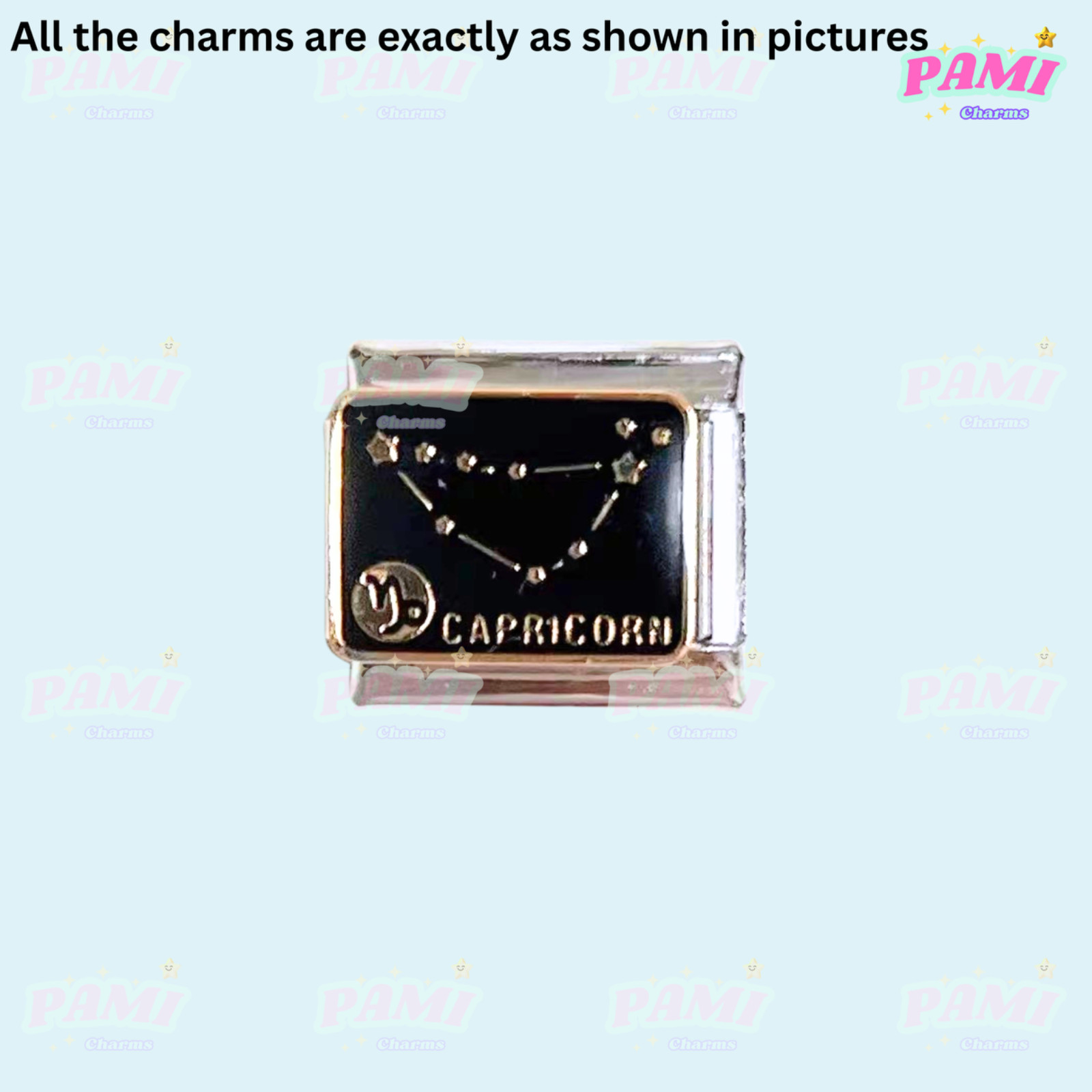 Italian charm 12 zodiac Star signs Fits All major Brands Italian charm bracelet