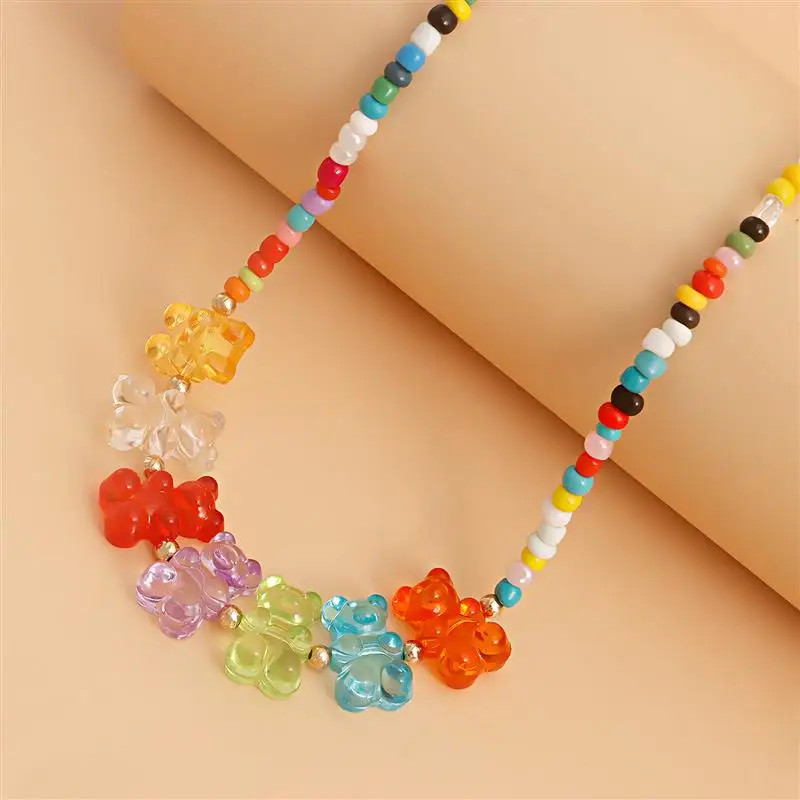 Bohemian Bear Pendant Necklace Bracelet Set for Women Cross-Border Fashion Jewel