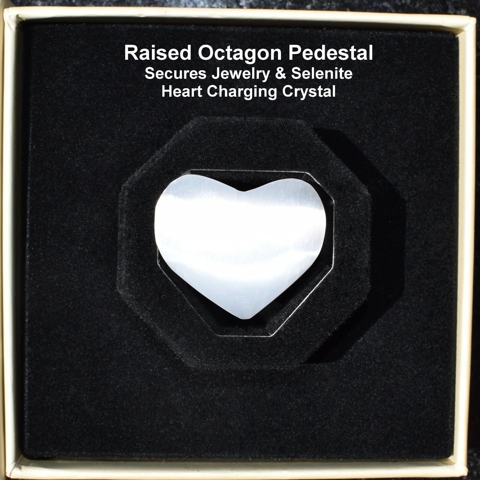 CHARGED Amplifier Clear Quartz Crystal Chip 18″ Necklace + Baby Selenite Heart