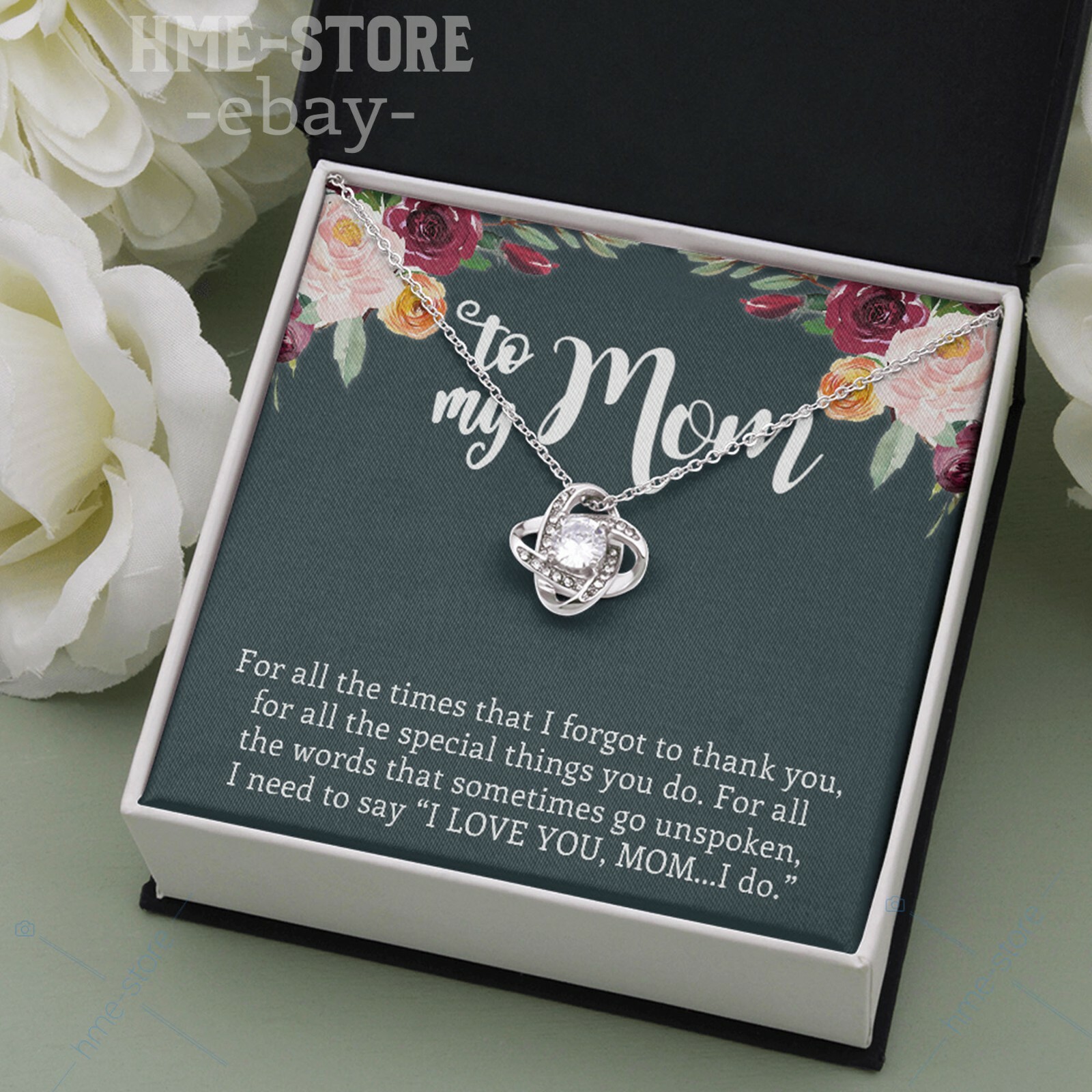 To My Mom Necklace Love Knot I Love You Thank Mother Day Gifts From Son Daughter