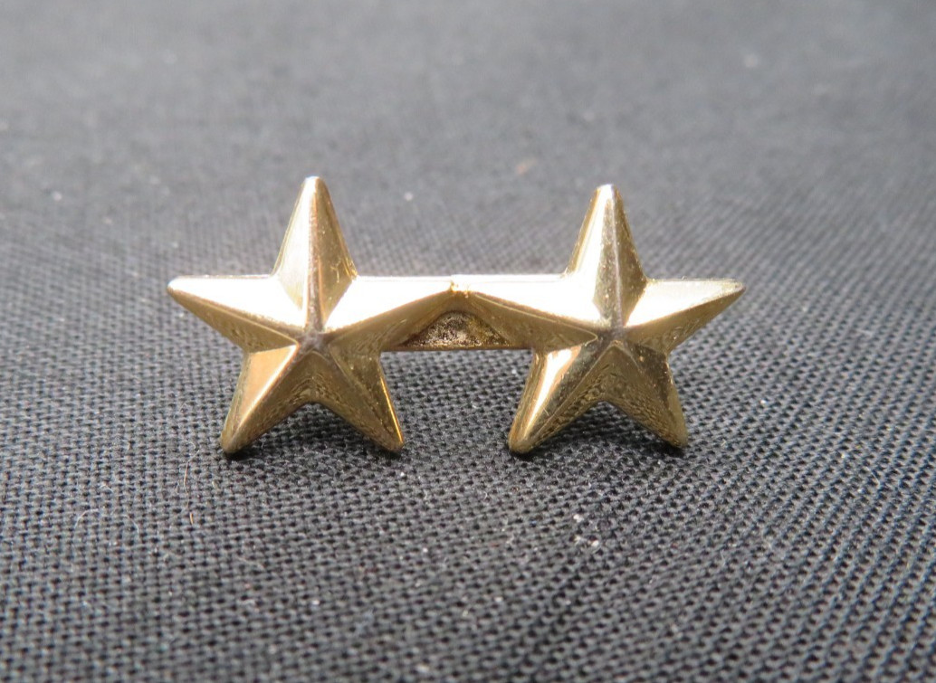 2 Star Rank Gold Shirt Collar Major General Sheriff Police Fire Chief Pin Badge