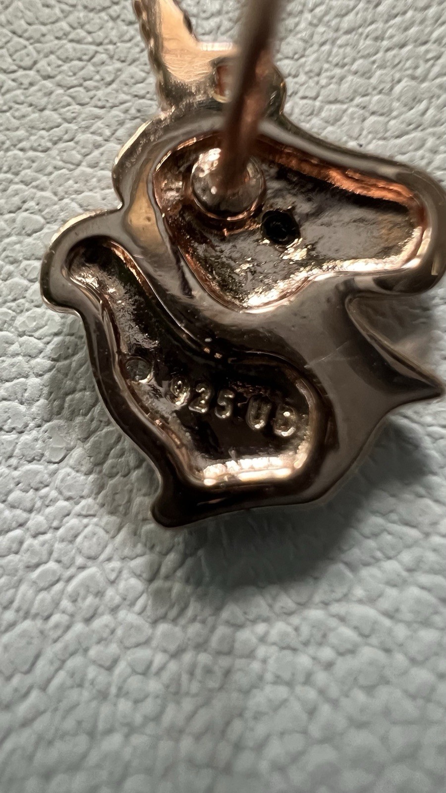 Rose Gold Over 925 silver Unicorn Stud Earrings, Diamond Accents