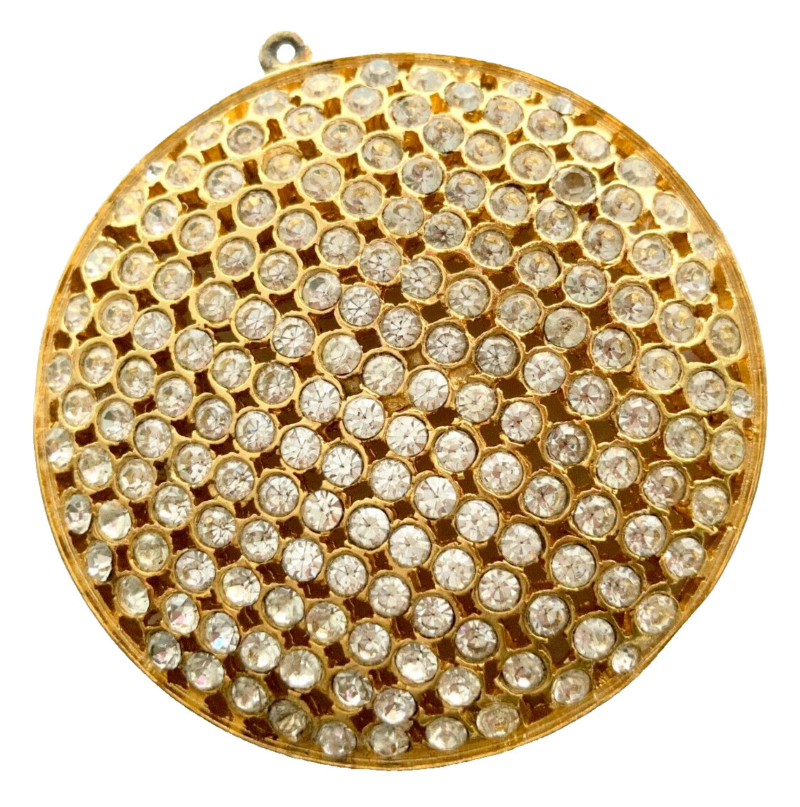 VALENTINO CRYSTAL EMBELLISHED GOLD TONE PENDANT